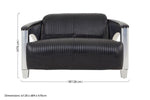 Victor 2 Seat Black Leather Sofa - Bargainia.com - 