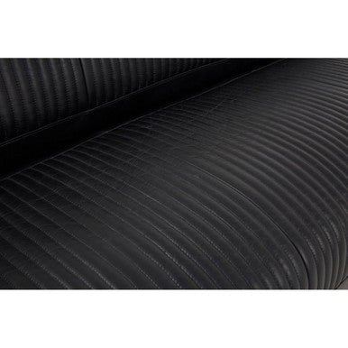 Victor 3 Seat Black Leather Sofa - Bargainia.com - 