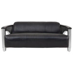 Victor 3 Seat Black Leather Sofa - Bargainia.com - 
