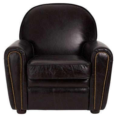 Victor Black Leather Classic Armchair - Bargainia.com - 5018705448909