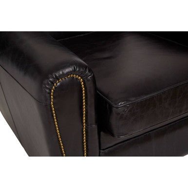 Victor Black Leather Classic Armchair - Bargainia.com - 5018705448909