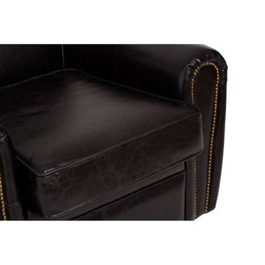 Victor Black Leather Classic Armchair - Bargainia.com - 5018705448909