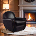 Victor Black Leather Classic Armchair - Bargainia.com - 5018705448909