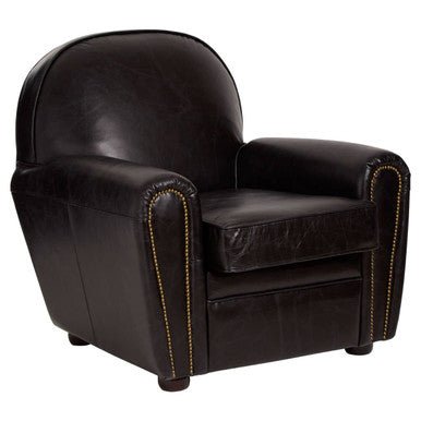 Victor Black Leather Classic Armchair - Bargainia.com - 5018705448909