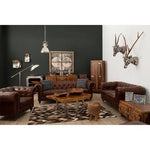 Victor Dark Grey Brown Leather Chesterfield 2 Seat Sofa - Bargainia.com - 