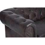 Victor Dark Grey Brown Leather Chesterfield 2 Seat Sofa - Bargainia.com - 
