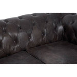 Victor Dark Grey Brown Leather Chesterfield 2 Seat Sofa - Bargainia.com - 