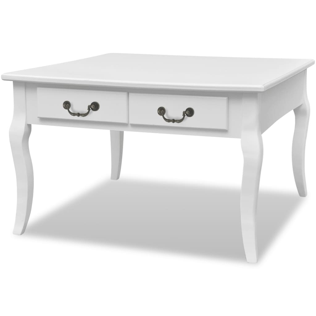 vidaXL Coffee Table with 4 Drawers White - Bargainia.com - 8718475956129 - 242436