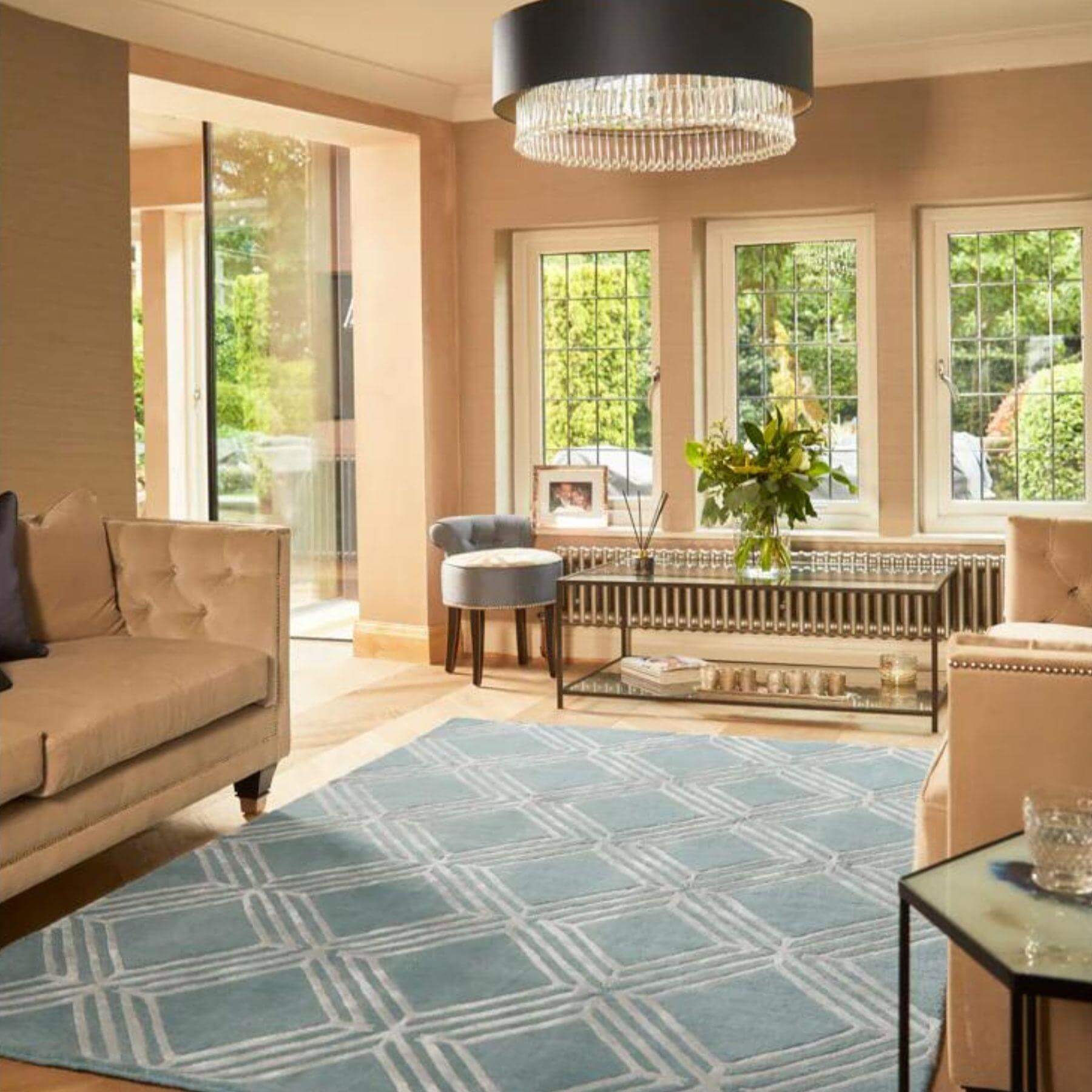 Vienna Blue Geometric Rug - Bargainia.com - 5026134571020 - VIENNA_BLUEXX_120X170