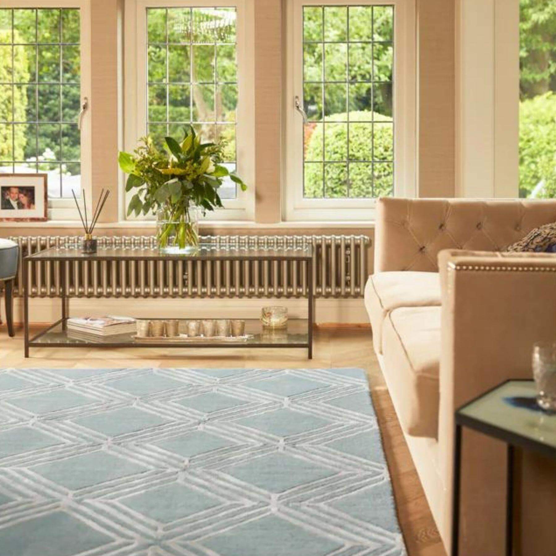 Vienna Blue Geometric Rug - Bargainia.com - 5026134571020 - VIENNA_BLUEXX_120X170