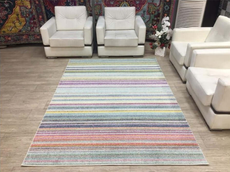 Villa Multicolour Striped Rug - Bargainia.com - 5053095175059 - C814A-FGD91080/150