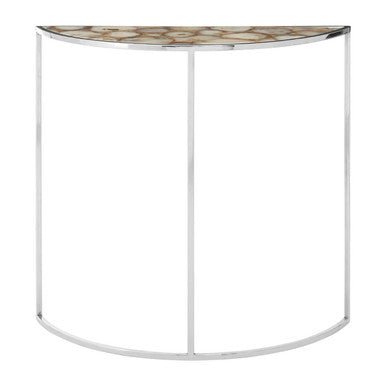 Vita Half Moon Console Table With White Agate Top - Bargainia.com - 5018705406732