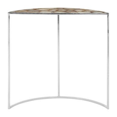 Vita Half Moon Console Table With White Agate Top - Bargainia.com - 5018705406732
