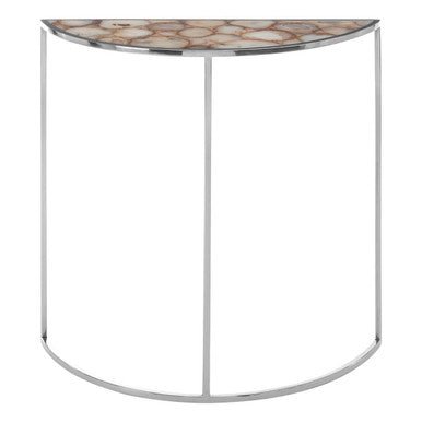 Vita Half Moon Console Table With White Agate Top - Bargainia.com - 5018705406732