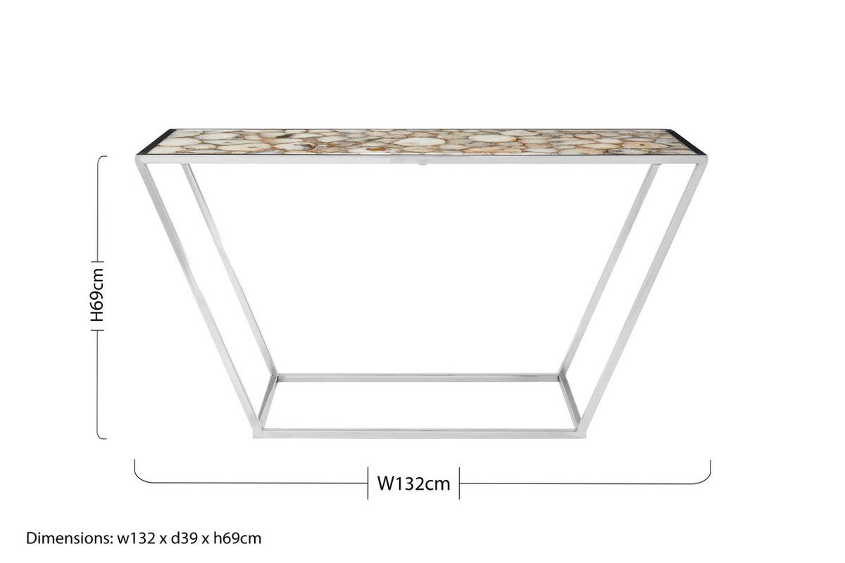 Vita White Agate Console Table - Bargainia.com - 5018705406749