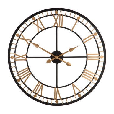 Vitus Black And Gold Metal Wall Clock - Bargainia.com - 5018705344751