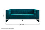 Vogue 3 Seat Teal Velvet Sofa - Bargainia.com - 