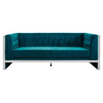 Vogue 3 Seat Teal Velvet Sofa - Bargainia.com - 