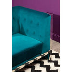 Vogue 3 Seat Teal Velvet Sofa - Bargainia.com - 