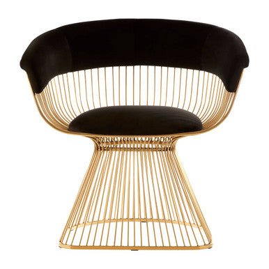 Vogue Black Velvet And Gold Finish Chair - Bargainia.com - 5018705405933