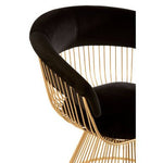 Vogue Black Velvet And Gold Finish Chair - Bargainia.com - 5018705405933