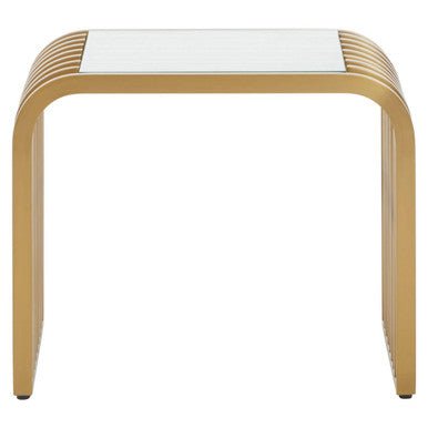 Vogue Matte Gold Slatted End Table - Bargainia.com - 5018705986647
