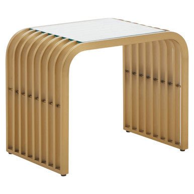 Vogue Matte Gold Slatted End Table - Bargainia.com - 5018705986647