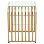 Vogue Matte Gold Slatted End Table - Bargainia.com - 5018705986647
