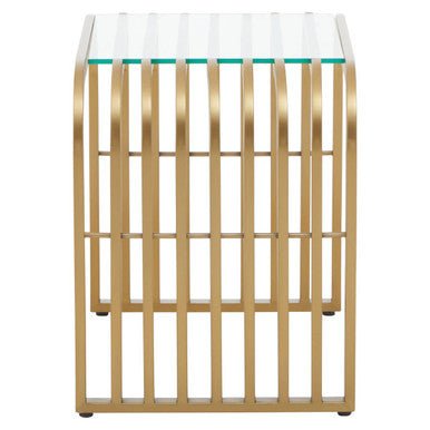 Vogue Matte Gold Slatted End Table - Bargainia.com - 5018705986647