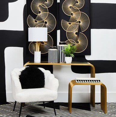 Vogue Matte Gold Slatted End Table - Bargainia.com - 5018705986647