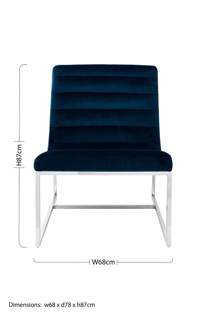 Vogue Midnight Velvet Curving Profile Lounge Chair - Bargainia.com - 5018705405926