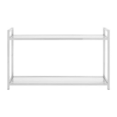 Vogue Stainless Steel Console Table With Glass Top - Bargainia.com - 5018705405971