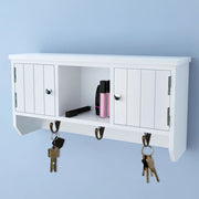 Wall Cabinet for Keys and Jewelery with Doors and Hooks - Bargainia.com - 