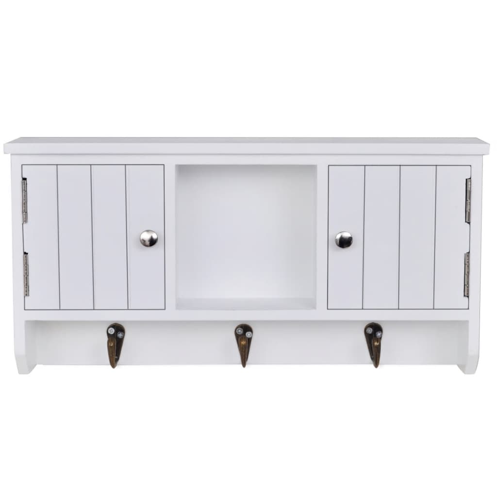 Wall Cabinet for Keys and Jewelery with Doors and Hooks - Bargainia.com - 