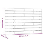 Wall Headboard Grey 106x3x63 cm Solid Wood Pine - Bargainia.com - 