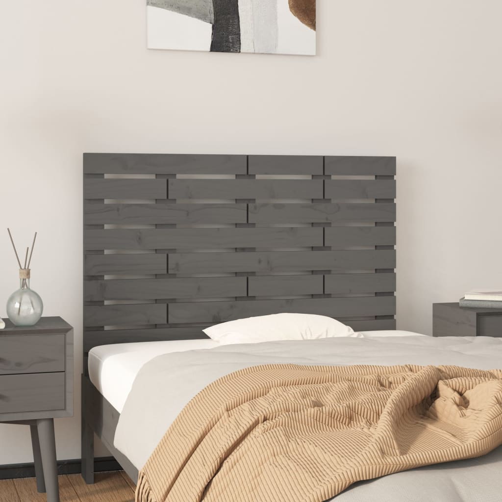 Wall Headboard Grey 106x3x63 cm Solid Wood Pine - Bargainia.com - 