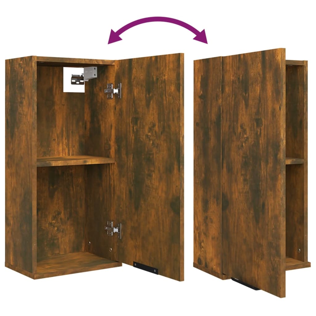 Wall - mounted Bathroom Cabinet Smoked Oak 32x20x67 cm - Bargainia.com - 8720287084280 - 817060