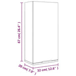 Wall - mounted Bathroom Cabinet White 32x20x67 cm - Bargainia.com - 