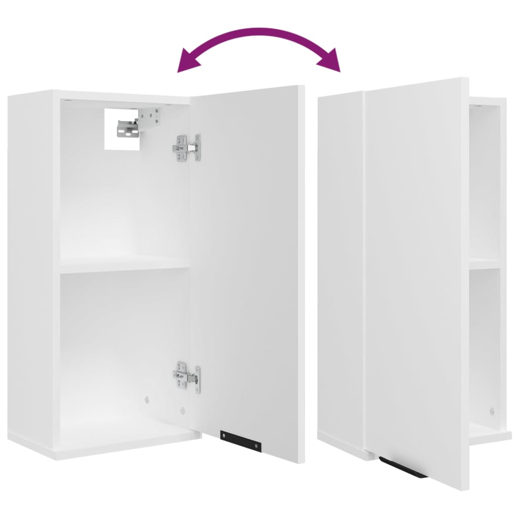 Wall - mounted Bathroom Cabinet White 32x20x67 cm - Bargainia.com - 