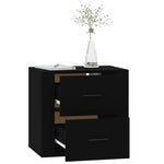 Wall - mounted Bedside Cabinet Black 50x36x47 cm - Bargainia.com - 