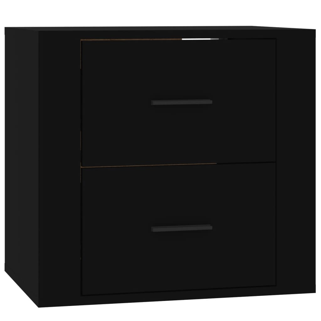 Wall - mounted Bedside Cabinet Black 50x36x47 cm - Bargainia.com - 