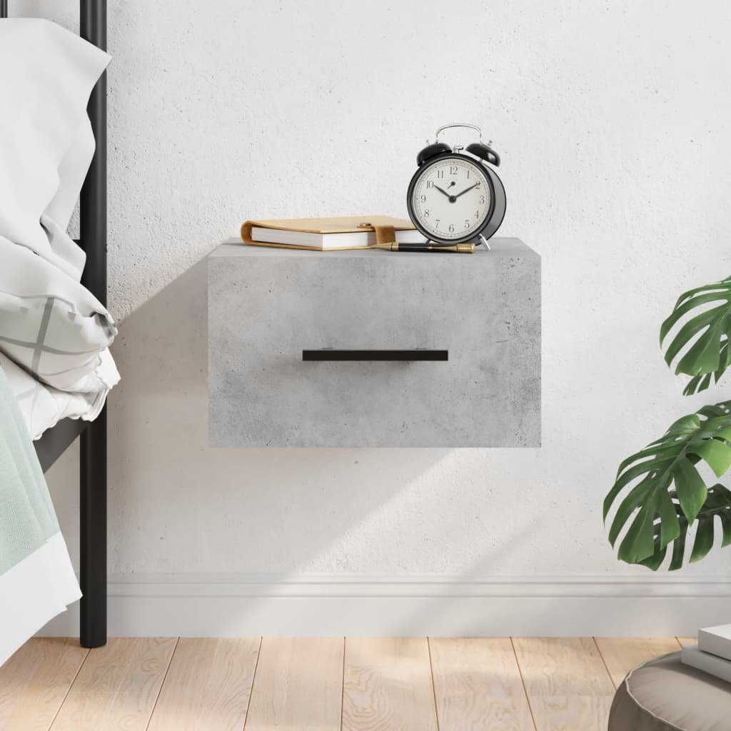 Wall - mounted Bedside Cabinet Concrete Grey 35x35x20 cm - Bargainia.com - 