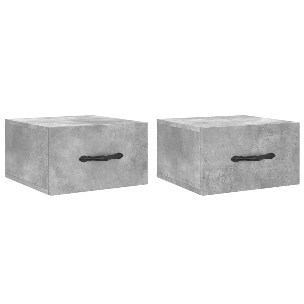 Wall - mounted Bedside Cabinets 2 pcs Concrete Grey 35x35x20 cm - Bargainia.com - 