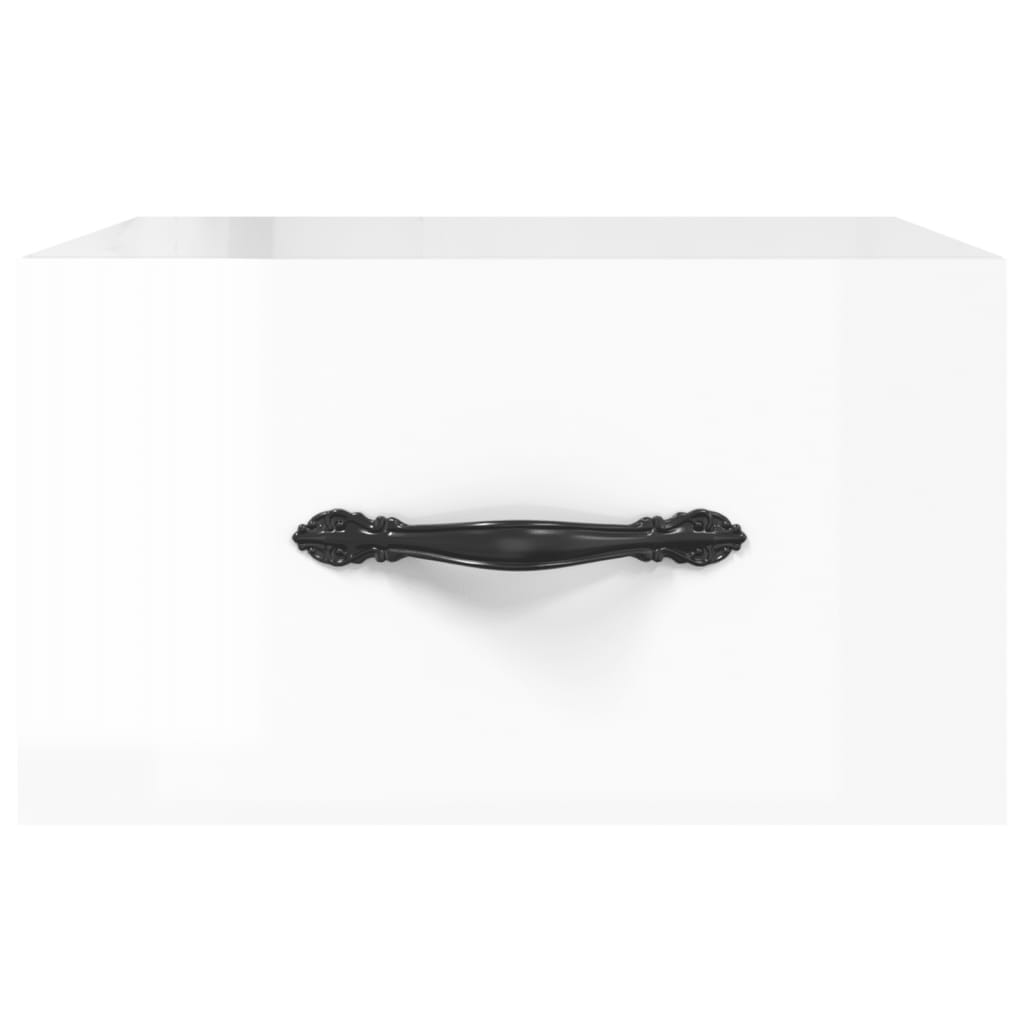 Wall - mounted Bedside Cabinets 2 pcs High Gloss White 35x35x20 cm - Bargainia.com - 