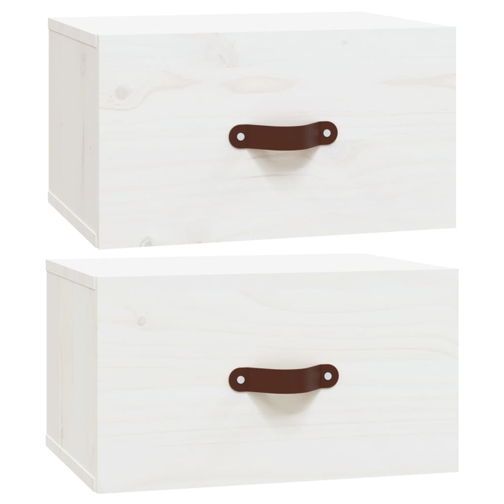 Wall - mounted Bedside Cabinets 2 pcs White 40x29.5x22 cm - Bargainia.com - 