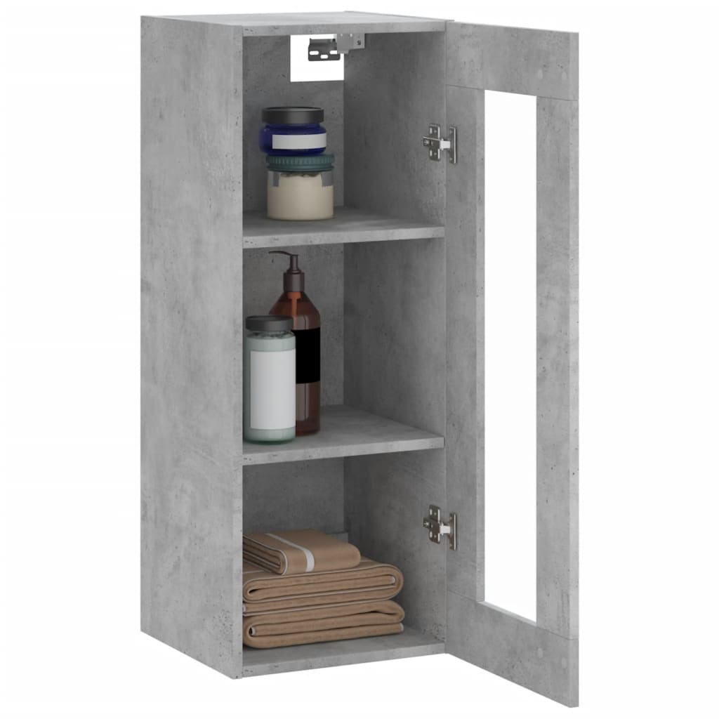 Wall Mounted Cabinet Concrete Grey 34.5x34x90 cm - Bargainia.com - 