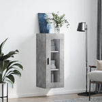 Wall Mounted Cabinet Concrete Grey 34.5x34x90 cm - Bargainia.com - 