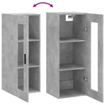 Wall Mounted Cabinet Concrete Grey 34.5x34x90 cm - Bargainia.com - 
