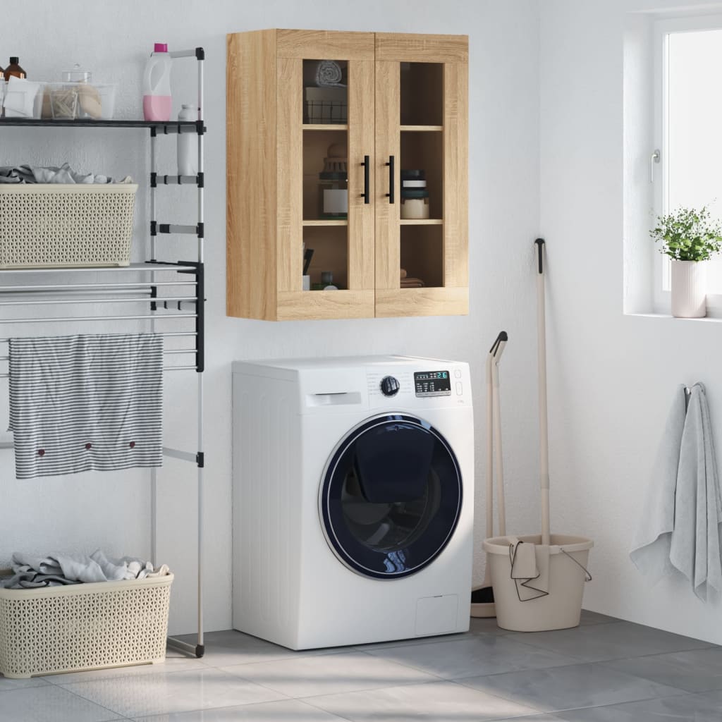 Wall Mounted Cabinet Sonoma Oak 69.5x34x90 cm - Bargainia.com - 