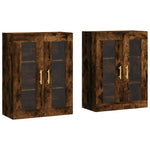 Wall Mounted Cabinets 2 pcs Smoked Oak Engineered Wood - Bargainia.com - 